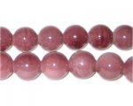 12mm Light Garnet-Style Glass Bead, approx. 18 beads