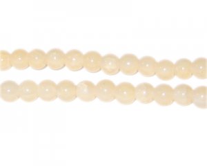6mm Cream Agate-Style Glass Bead, approx. 45 beads