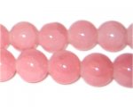 12mm Pink Aventurine-Style Glass Bead, approx. 18 beads