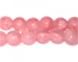 10mm Pink Aventurine-Style Glass Bead, approx. 21 beads