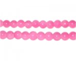 6mm Pink Jade Gemstone-Style Glass Bead, approx. 75 beads