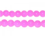 8mm Deep Pink Jade-Style Glass Bead, approx. 53 beads