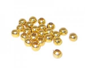 6mm Gold Round Iron Bead, approx. 55 beads - large hole