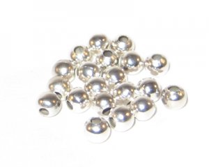 6mm Silver Round Iron Bead, approx. 55 beads - large hole