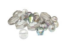 (image for) Approx. 1oz. Silver Faceted Glass Bead Mix