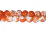 12mm Orange SilverLeaf-Style Glass Bead, approx. 17 beads 12mm Orange SilverLeaf-Style Glass Bead, approx. 17 beads