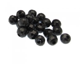 (image for) Approx. 1oz. x 10mm Black Faceted Glass Bead, large hole