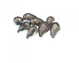 (image for) 16 x 12mm Vintage Silver Electroplated Drop Glass Bead, 8 beads
