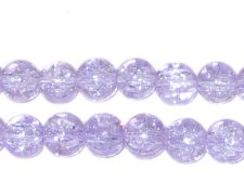 (image for) 8mm Lilac Round Crackle Glass Bead, approx. 55 beads
