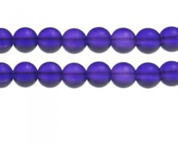 (image for) 12mm Purple Sea/Beach-Style Glass Bead, approx. 13 beads