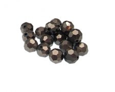 (image for) Approx. 1oz. x 10mm Charcoal Electroplated Faceted Glass Bead