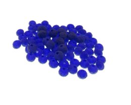 (image for) Approx. 1oz. 6mm Blue Matte Pressed Glass Beads