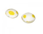 20mm Yellow Dot Flat Round Handmade Lampwork Glass Bead, 4 beads 20mm Yellow Dot Flat Round Handmade Lampwork Glass Bead, 4 beads