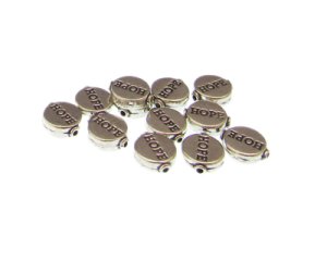 (image for) 8mm Silver Hope Metal Spacer Bead, approx. 12 beads