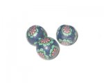 14mm Dark Blue Floral Polymer Clay Bead, 10 beads 14mm Dark Blue Floral Polymer Clay Bead, 10 beads