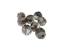 (image for) 12mm Half Silver Electroplated Faceted Glass Bead, 8 beads