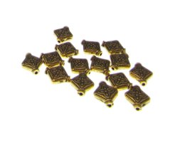 (image for) 10 x 8mm Gold Metal Diamond Spacer Bead, approx. 15 beads