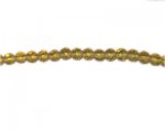 6mm Pale Gold Faceted Round Glass Bead, 12" string