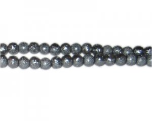 6mm Charcoal Rustic Glass Pearl Bead, approx. 71 beads