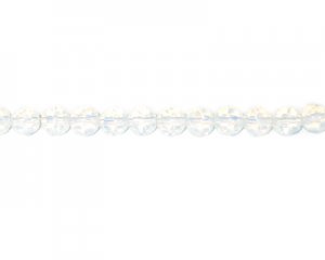6mm Milky White Round Semi-Opaque Bead, 13" string