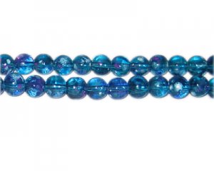 8mm Turquoise Blossom Spray Glass Bead, approx. 35 beads