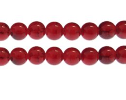 (image for) 12mm Red Marble-Style Glass Bead, approx. 17 beads