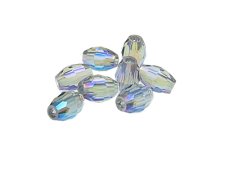 (image for) 14 x 10mm Sky Blue Faceted Glass Bicone Bead, 8 beads
