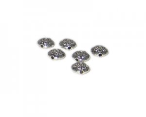 10mm Silver Etched Metal Spacer Bead, 6 beads