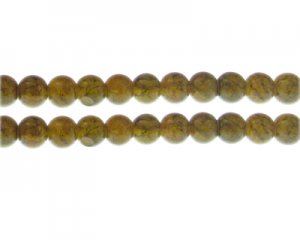 8mm Smoky Quartz Duo-Style Glass Bead, approx. 35 beads