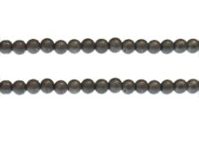 (image for) 6mm Drizzled Deep Silver Glass Bead, approx. 43 beads