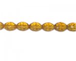 14 x 10mm Yellow Gold Faceted Oval Glass Bead, 14" string 14 x 10mm Yellow Gold Faceted Oval Glass Bead, 14" string