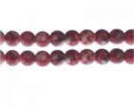 10mm Red Swirl Marble-Style Glass Bead, approx. 16 beads