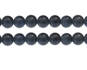 (image for) 12mm Dark Midnight Crackle Glass Bead, approx. 18 beads