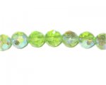 8mm Apple Green AB Finish Faceted Round Glass Bead, 12" string 8mm Apple Green AB Finish Faceted Round Glass Bead, 12" string