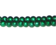 (image for) 8mm Drizzled Dark Green Glass Bead, approx. 35 beads