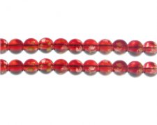 (image for) 8mm Red Blossom Spray Glass Bead, approx. 35 beads