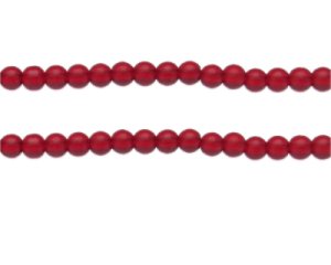(image for) 6mm Red Semi-Matte Glass Bead, approx. 44 beads