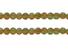 (image for) 8mm Orange/Apple Green Crackle Frosted Duo Bead, approx. 36 bead