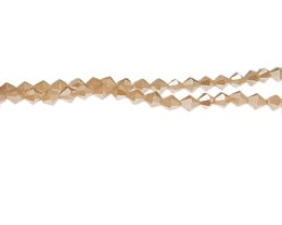 (image for) 6mm Apricot AB Finish Faceted Glass Bicone Bead, 12" string
