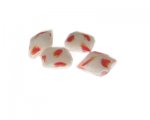 18mm Red Dot Diamond Lampwork Glass Bead, 4 beads 18mm Red Dot Diamond Lampwork Glass Bead, 4 beads