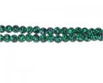 6mm Green Spot Marble-Style Glass Bead, approx. 45 beads