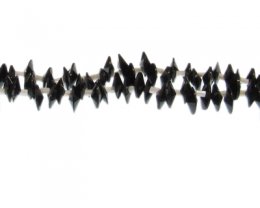 (image for) 8 x 4mm Black Faceted Glass Bead, 20" string, side-drill