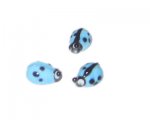 16 x 10mm Pale Blue/Black Ladybug Lampwork Glass Bead, 6 beads 16 x 10mm Pale Blue/Black Ladybug Lampwork Glass Bead, 6 beads