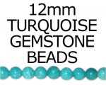 12mm Round Turquoise Bead, 16" string 12mm Round Turquoise Bead, 16" string