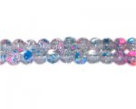 8mm Cotton Candy Crackle Season Glass Bead, approx. 55 beads