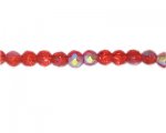 8mm Strawberry Red AB Finish Faceted Glass Bead, 14" string 8mm Strawberry Red AB Finish Faceted Glass Bead, 14" string