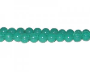 6mm Grass Green Jade-Style Glass Bead, approx. 77 beads