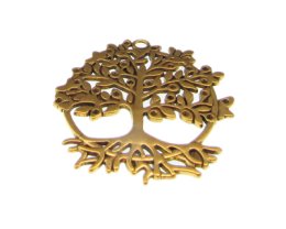 (image for) 50 x 46mm Tree of Life Gold Metal Pendant