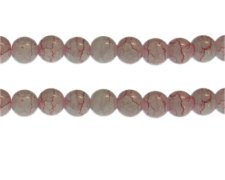 (image for) 10mm Dusty Pink/Gray Duo-Style Glass Bead, approx. 16 beads