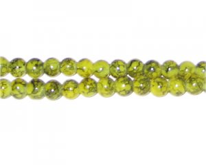 6mm Khaki Marble-Style Glass Bead, approx. 70 beads